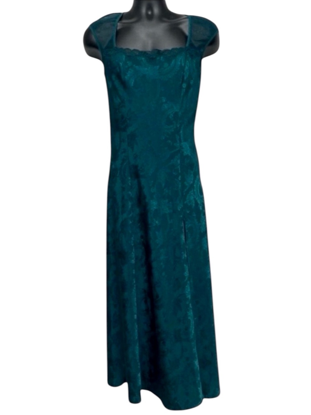 Vintage Victoria’s Secret Gold Label Teal Lace Maxi Gown M